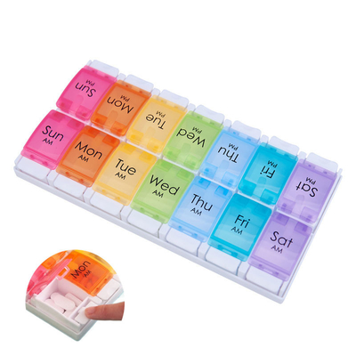 7 Day Pill Case with Unique Spring Assisted Open Design Weekly Pill Organizer for Travel Storage 7 Day Pill Box