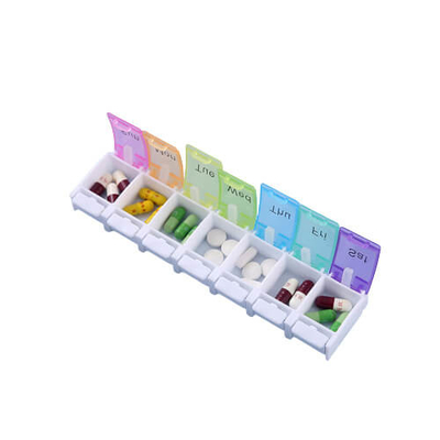 7 Day Pill Box Case Weekly Pill Organizer Travel with Unique Open Design and Large Compartments