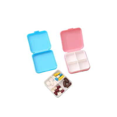 Small Pill Box Organiser Daily Pill Case with 4 Compartments Medical box 