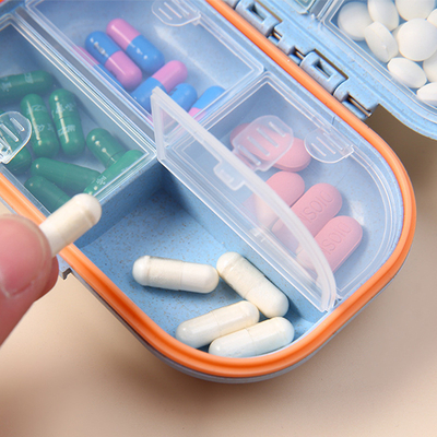 Daily Pill Organizer 7 Compartments Portable Pill Case Pill Box to Hold Vitamins Cod Liver Oil